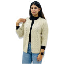 ParkAvenue Woven V Neck Casual Women White Sweater Product Id- PWWF00673-F4