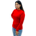 ParkAvenue Women Winter Wear | Solid Round Neck Red Sweater | Product Id- PWWE00667-R5