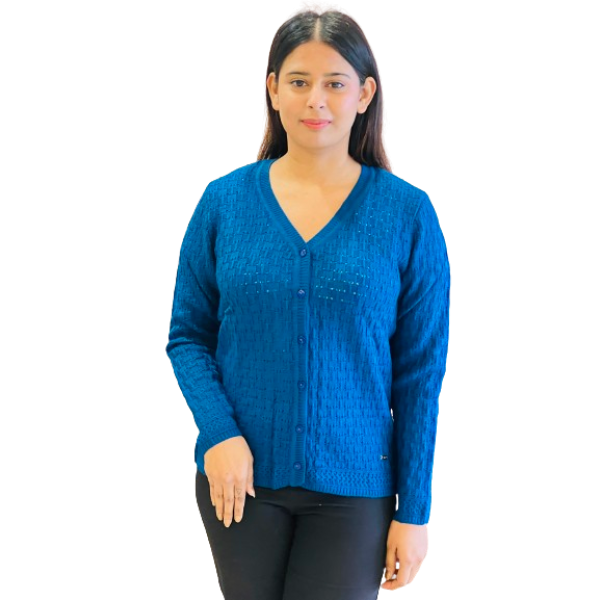 ParkAvenue Women Knitted Button-Down V-neck Pullover Product Id- PWWF00678-B8